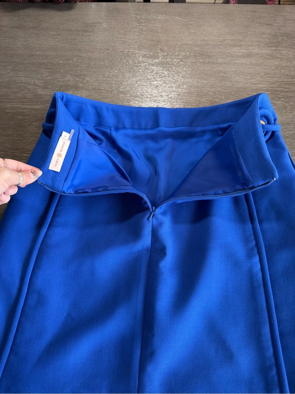 Tory Burch Jane Blue Dahlia A Line Mini Skirt 6